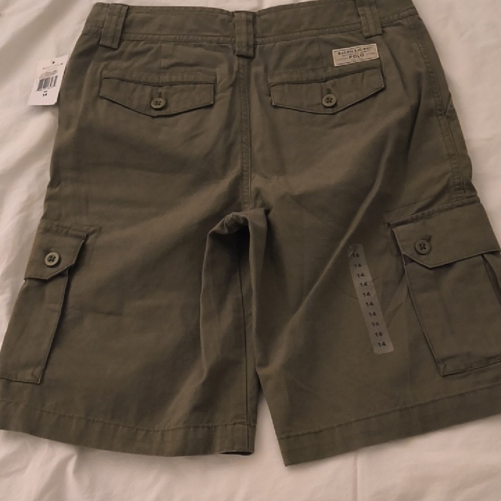 Boys Olive Cargo Shorts